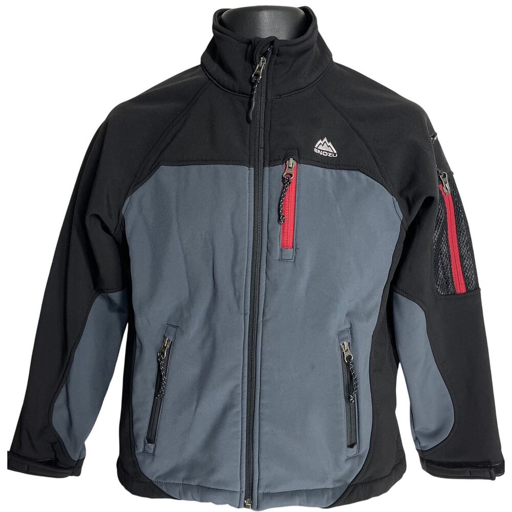 Snozu Kids Boys Jacket Size M Gray Full Zip Outdoors Gorpcore Casual Everyday